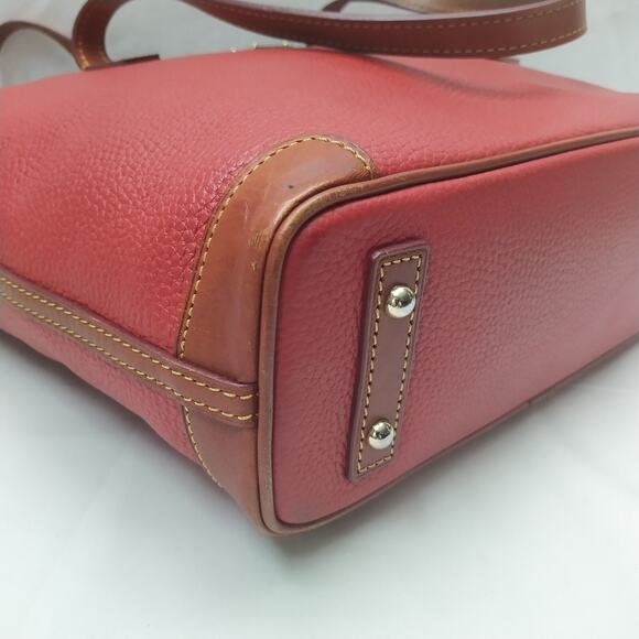 Dooney & Bourke Red Pebbled Leather Double Handles Tote Shoulder Bag - Picture 16 of 16